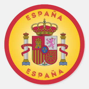 Spaniens kulturarvssymbol runt klistermärke