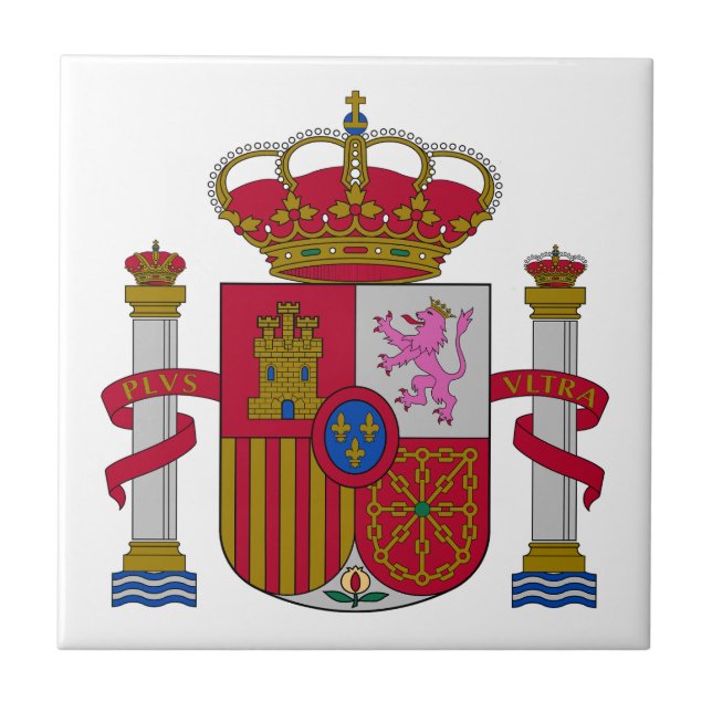 Spaniens lands coat of arms symbol emblem flagga kakelplatta (Framsidan)