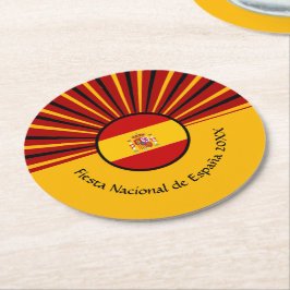 Spaniens nationaldag Firande Spanien Underlägg Papper Rund