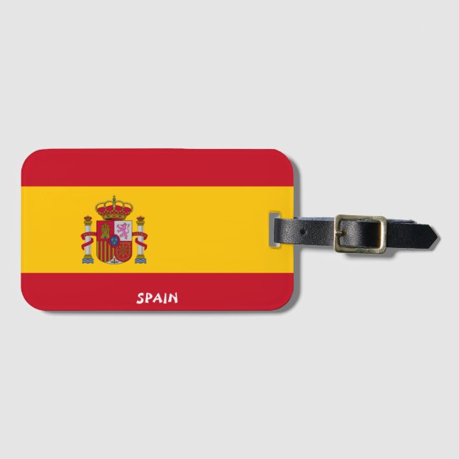Spaniens nationella Flagga Patriotic Luggage Tag Bagagebricka (Framsida horisontal)