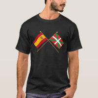 Spaniens och País Vascos (Euskadi) korsade flaggor