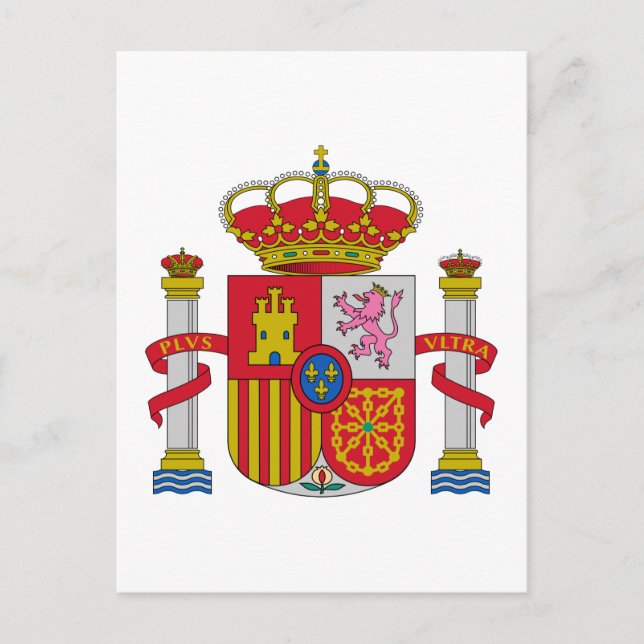 Spaniens Officiell Jackar Arm Heraldry Symbo Vykort (Framsida)