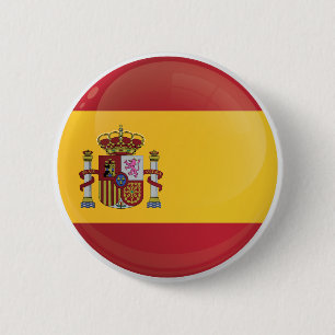 Spaniens runda Ikon-Flagga Knapp