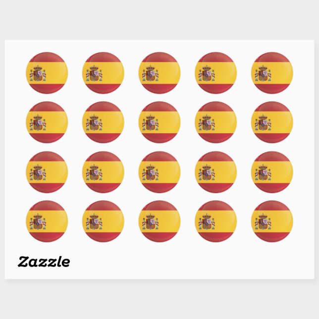 Spaniens runda Ikon-Flagga Runt Klistermärke (Ark)