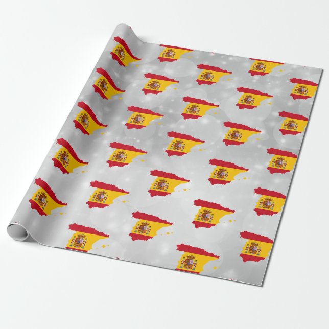 Spaniens spanska Flagga Karta, Papper för inkapsli Presentpapper (Utrullad)