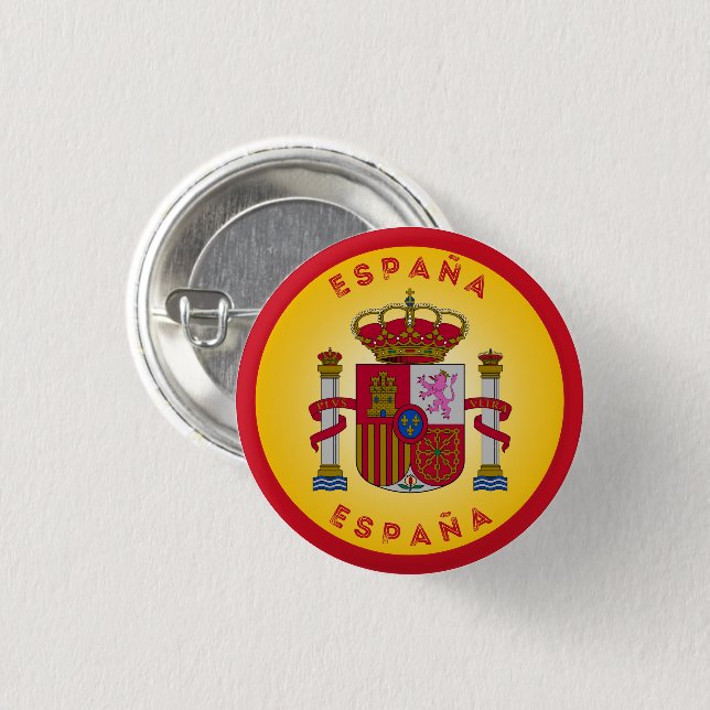 Spaniens statsvapen cirkelform  knapp (Framsida & baksida)