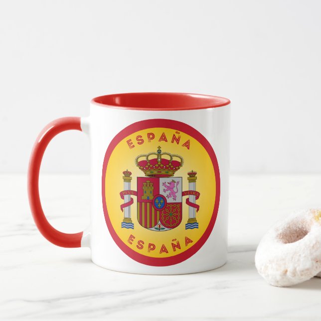 Spaniens statsvapen cirkelform  mugg (Med munk)