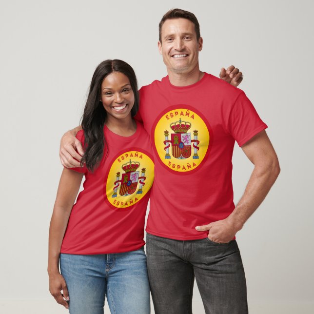 Spaniens statsvapen cirkelform  t shirt (Unisex)