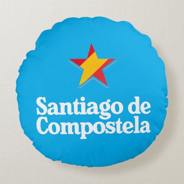Spaniens stjärnor – Santiago de Compostela Rund Kudde (Framsidan)