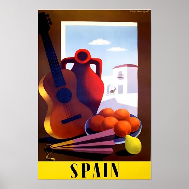Spanish Art Spain Travel Poster Print  (Framsidan)