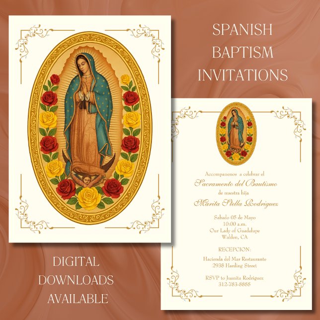 SPANISH BAPTISM GUADALUPE CHRISTENING INBJUDNINGAR (Skapare uppladdad)