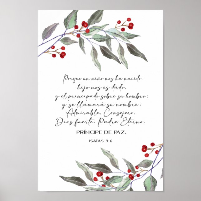 Spanish bible verse Isaias 9 6 Poster (Framsidan)