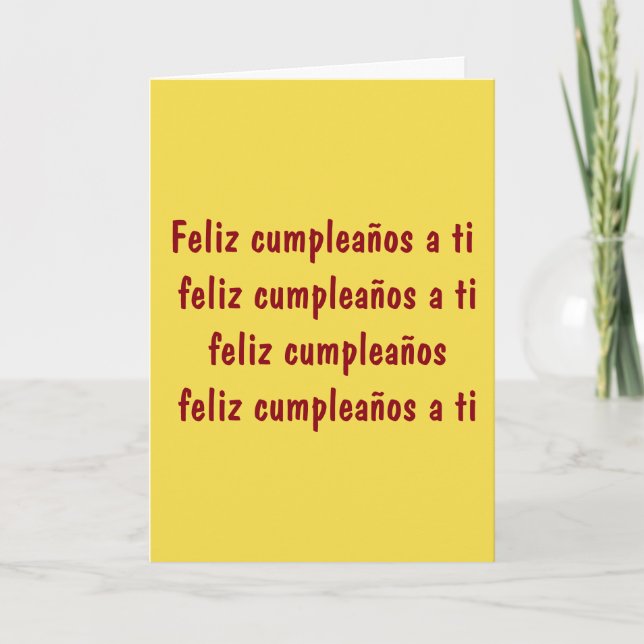 ***SPANISH*** BIRTHDAY SÅNG TILL "DIN VÄNNE" KORT (Framsida)