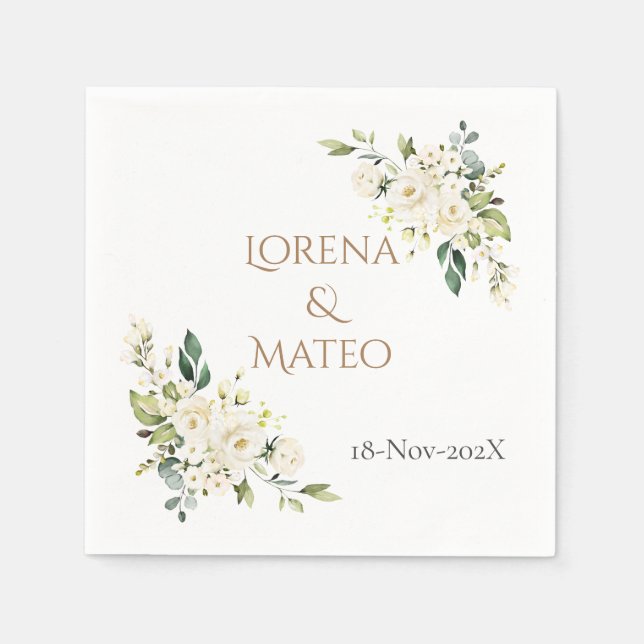 Spanish Boho Wedding Napkins Pappersservett (Framsidan)