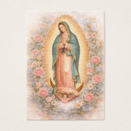 Spanish Catholic Guadalupe Wedding Holy Card Visitkort