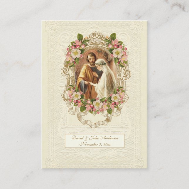 Spanish Catholic Wedding Prayer Holy Card Visitkort (Framsida)