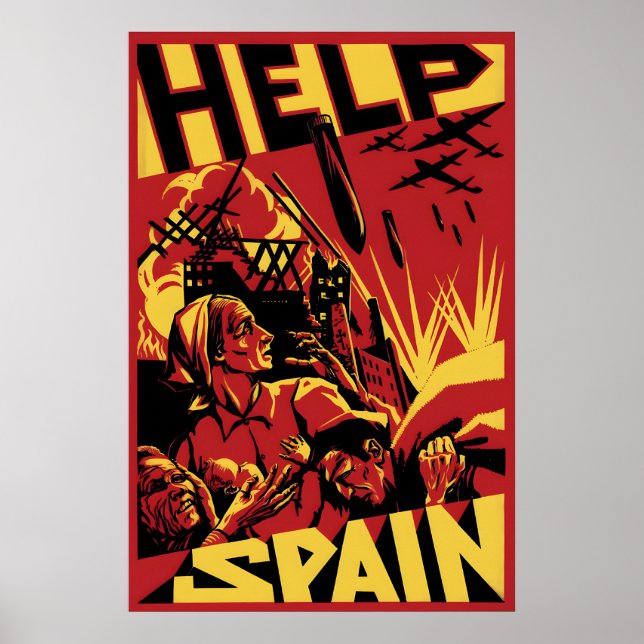 Spanish Civil War Poster Help Spain! Second (Framsidan)