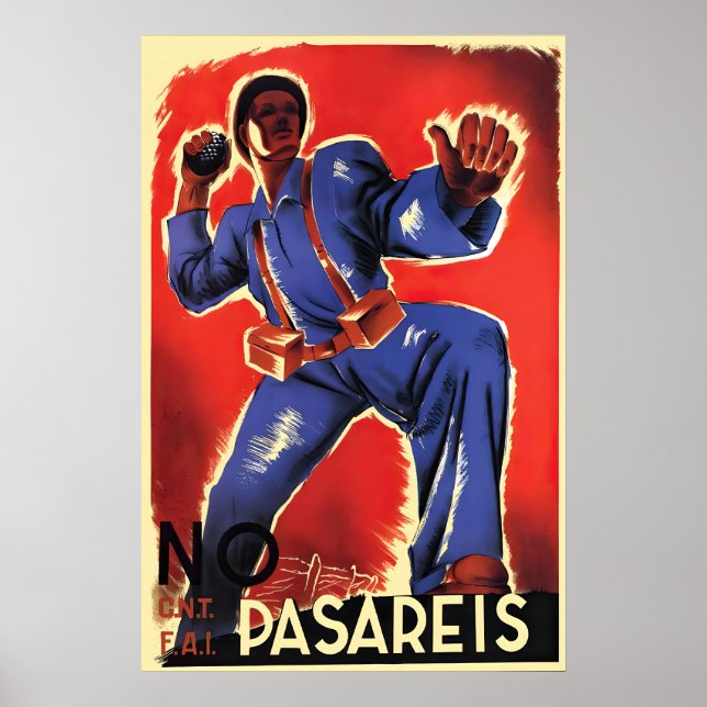 Spanish Civil War Poster No Pasareis  No Pasaran (Framsidan)