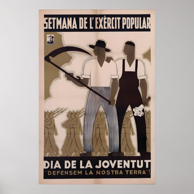 Spanish Civil War Poster On youth day we defend (Framsidan)