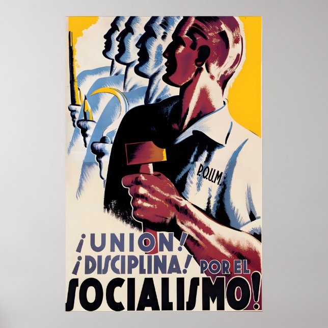 Spanish Civil War Poster POUM Unity! Discipline! (Framsidan)