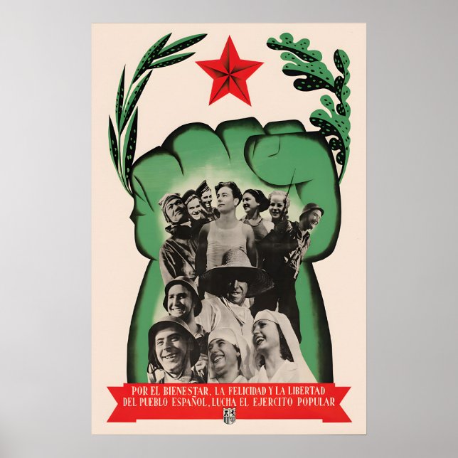 Spanish Civil War Poster  The popular front (Framsidan)