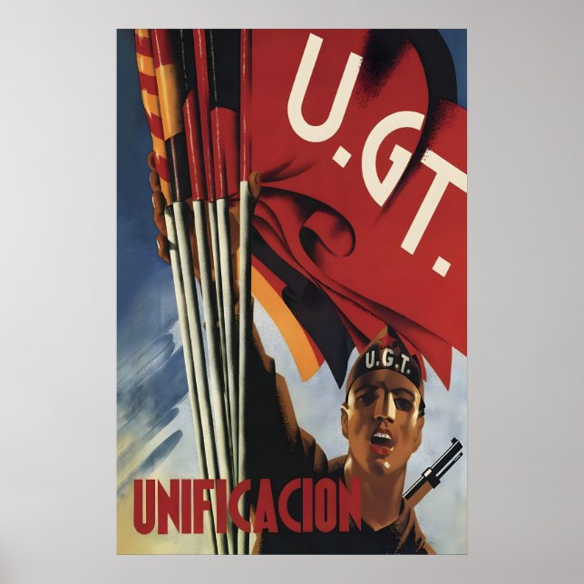 Spanish Civil War Poster UGT Unification of the (Framsidan)