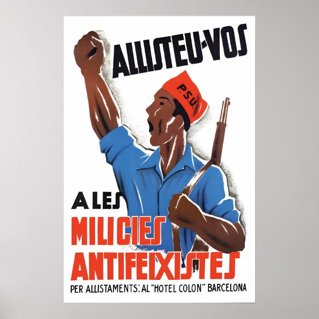 Spanish Civil War Propaganda Poster  Join the (Framsidan)