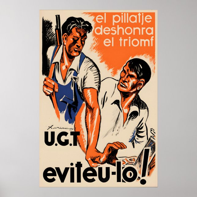 Spanish Civil War Propaganda Poster Robbery (Framsidan)