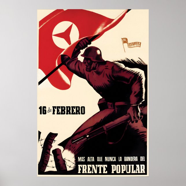 Spanish Civil War Propaganda Poster The flag of (Framsidan)
