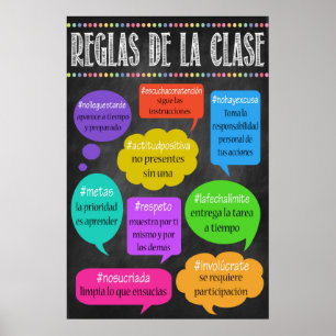 SPANISH Classroom Regler Poster! REGLAS DE LA CLAS Poster
