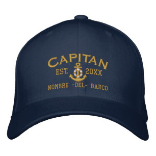 SPANISH El Capitan År och Namn i Golden Stil Broderad Keps
