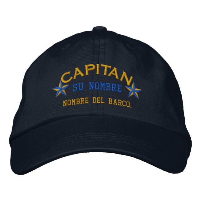 SPANISH El Capitan Nombre del barco y su nombre. Broderad Keps (Framsida)