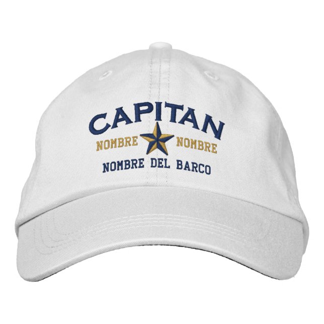SPANISH El Capitan Nombre del barco y su nombre. Broderad Keps (Framsida)