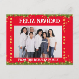 SPANISH ENGLISH ANPASSNINGSBAR CHRISTMAS FOTOKORT HELG VYKORT
