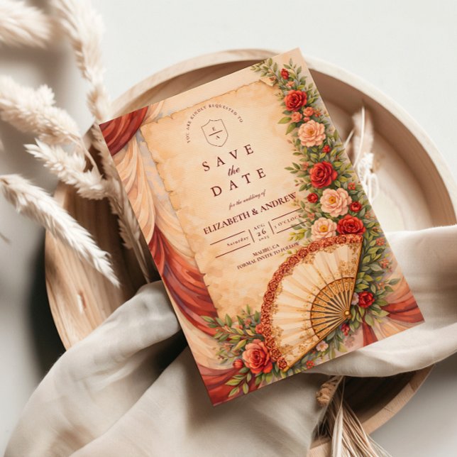 Spanish Fan Romance Wedding Spara Datumet (Skapare uppladdad)