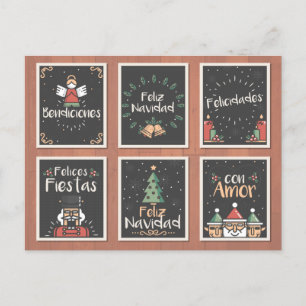 SPANISH FELIZ NAVIDAD CHRISTMAS-KORT HELG VYKORT