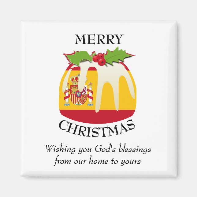 SPANISH FLAGGA julpudding Magnet (Framsidan)