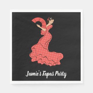 Spanish Flamenco Dancer with Fan Pappersservett