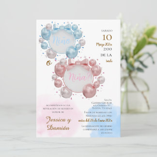 Spanish Gender Reveal Invitation Inbjudningar