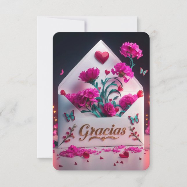 Spanish Gracias Thank You Card Tack Kort (Framsida)