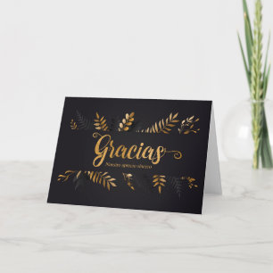 SPANISH Grazie Botanical Charcol Grått Tack Kort
