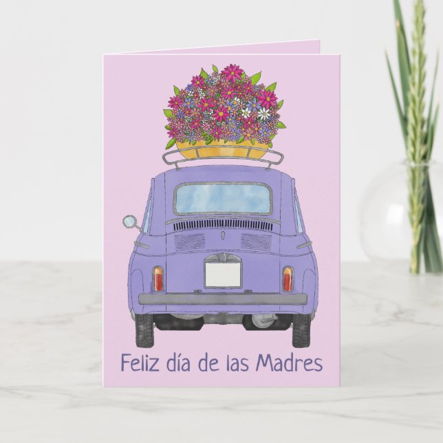 Spanish Happy Mother’s Day Fiat 500 Kort (Framsida)