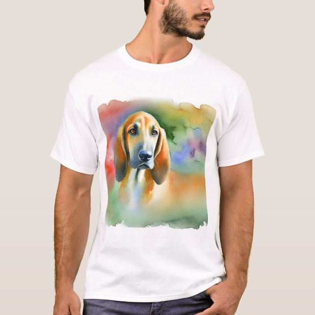 Spanish Hound 060924AREF143 - Watercolor T Shirt (Framsida)