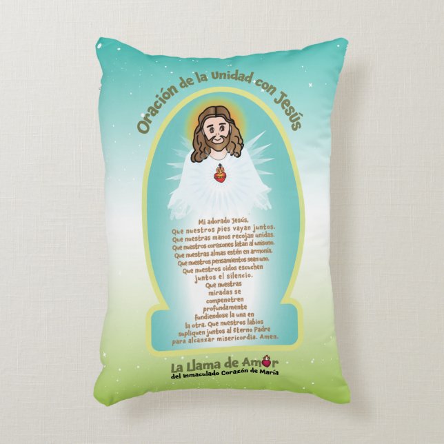 Spanish Kids FOL Mama Mary Icon + Unity Prayer  Prydnadskudde (Framsidan(Vertikal))