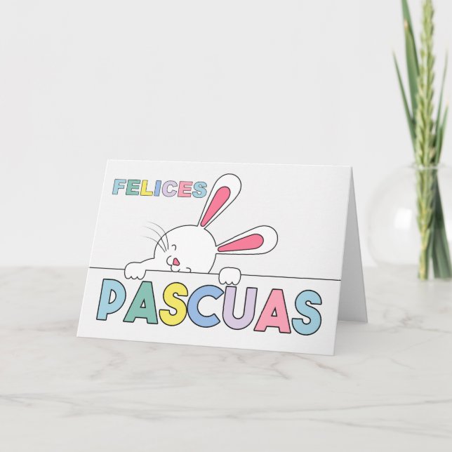 SPANISH Påskhare Pastel Hues Kort (Framsida)