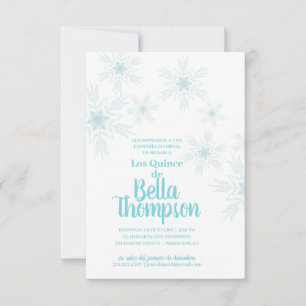 SPANISH quinceañera WINTER WONDERLAND Inbjudningar