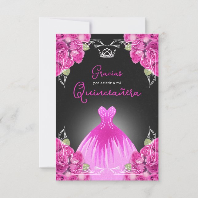 SPANISH ROSA & BLACK QUINCEAÑERA - ELEGANT RO TACK KORT (Framsida)