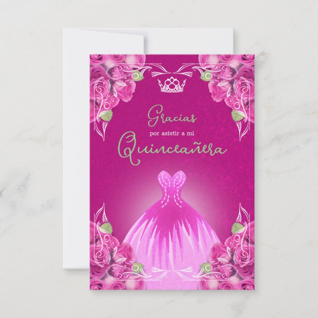 SPANISH ROSA ROS QUINCEAÑERA | TACK KORT (Framsida)