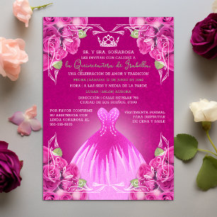 SPANISH SHOCK ROSA RO QUINCEAÑERA   INBJUDNINGAR