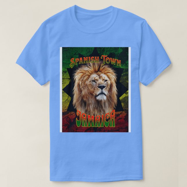 SPANISH TOWN Jamaica Rasta Lejona Reggae T Shirt (Design framsida)